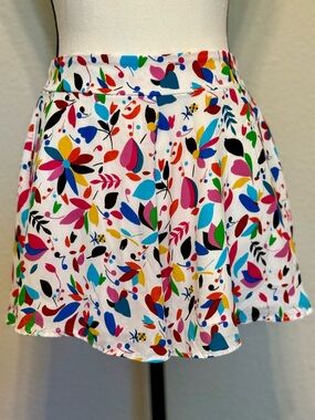 Adrienne Colorful Floral Print Shorts - Size Small